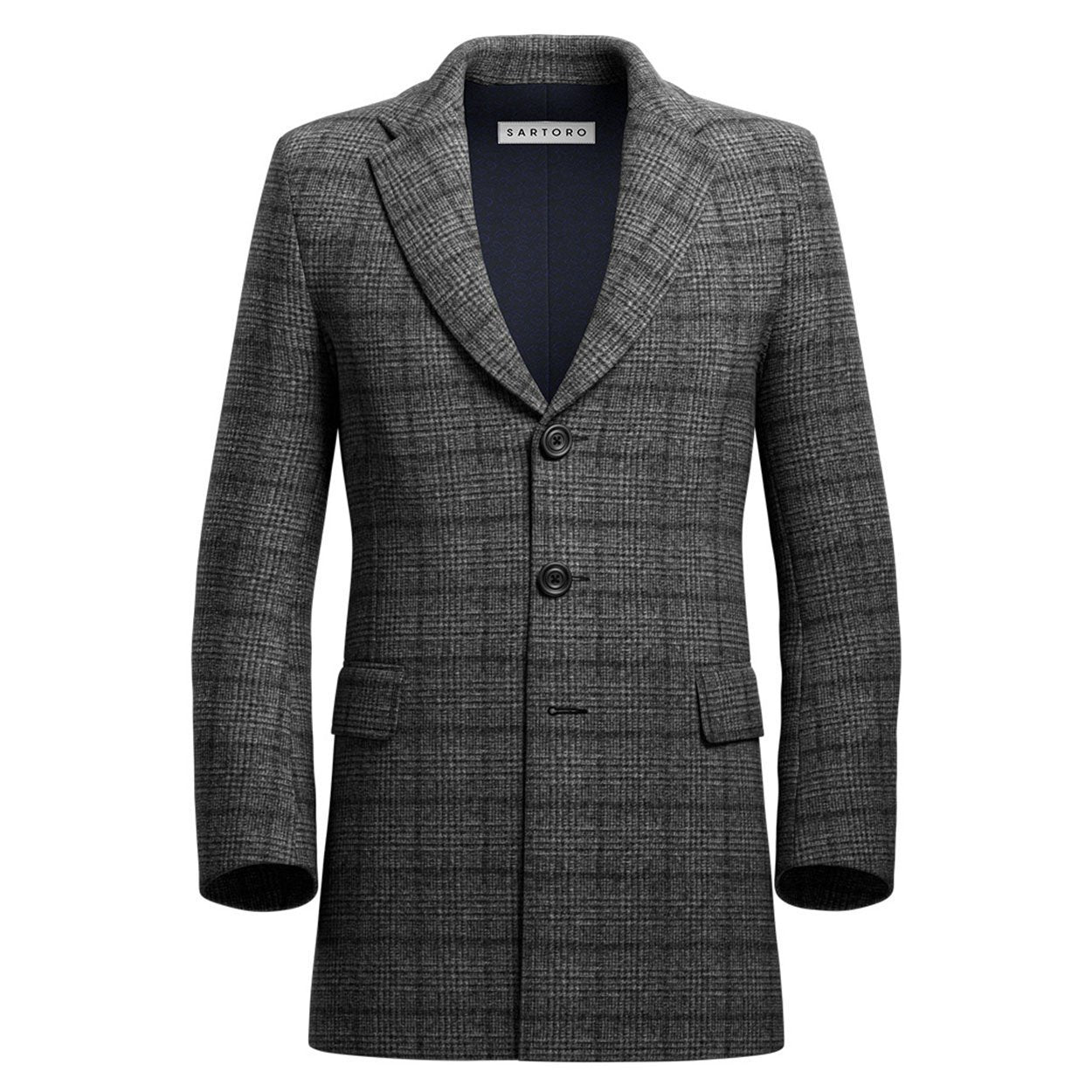 Grey Tweed Wool Coat - SARTORO