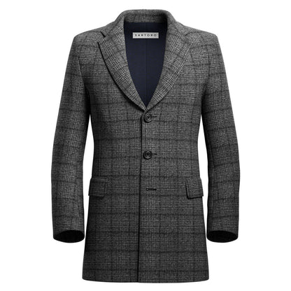 Grey Tweed Wool Coat - SARTORO