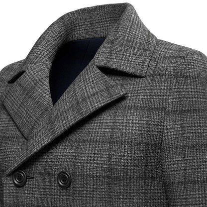 Grey Tweed Wool Peacoat - SARTORO
