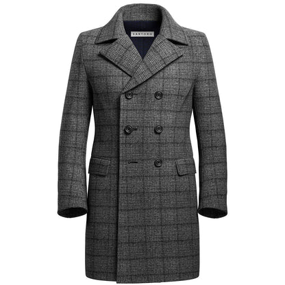 Grey Tweed Wool Peacoat - SARTORO
