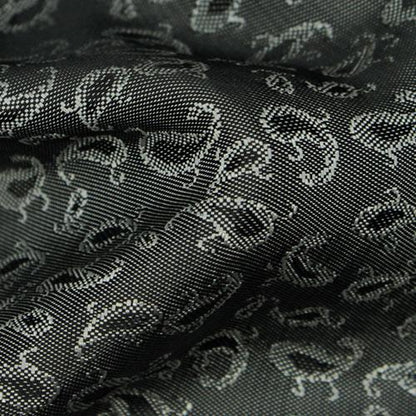 Grey & White Paisley Floral Tie - SARTORO