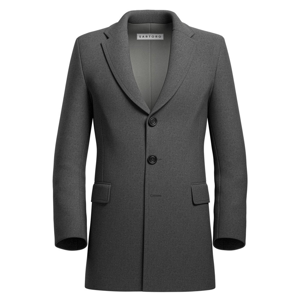 Grey Wool Coat - SARTORO