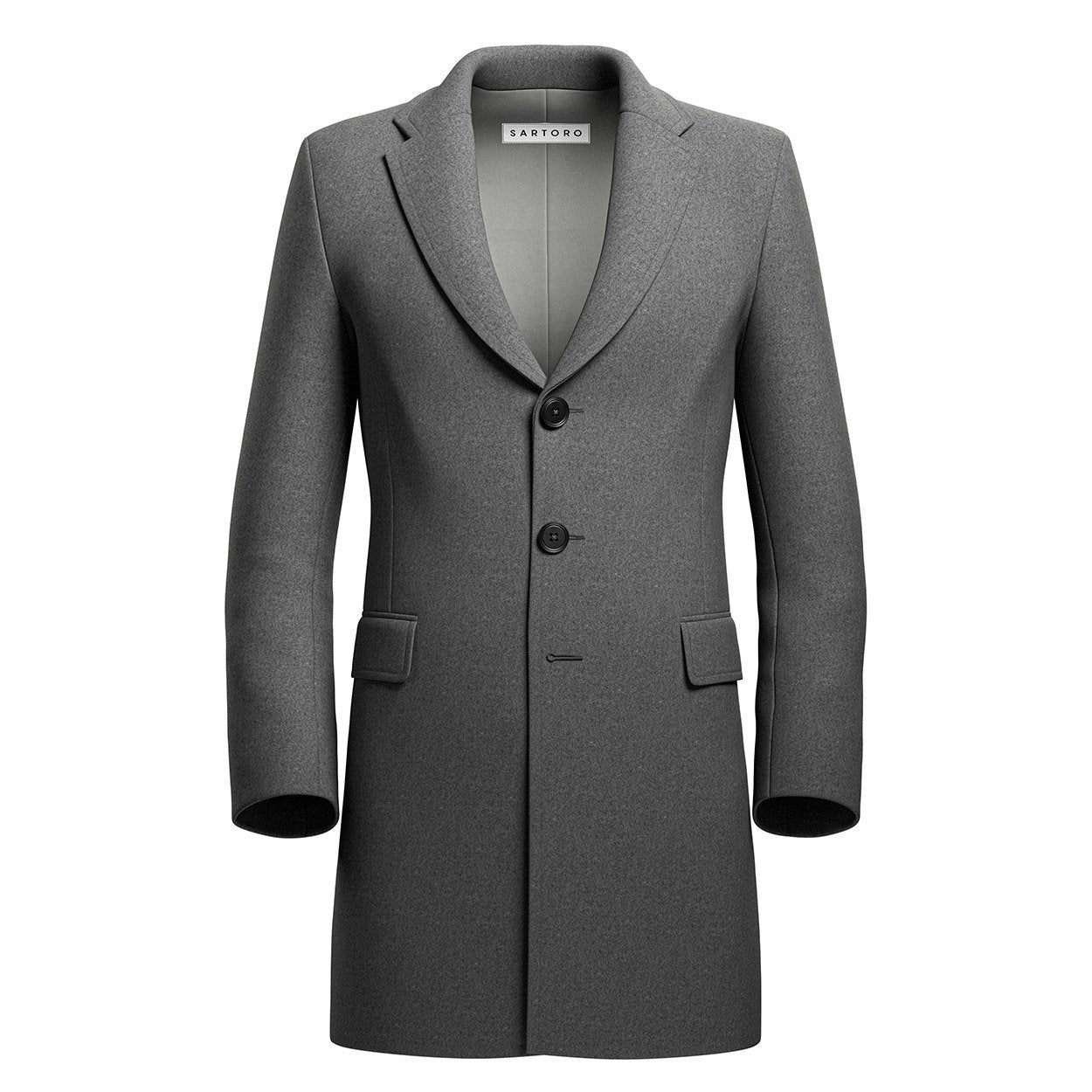 Grey Wool Coat - SARTORO
