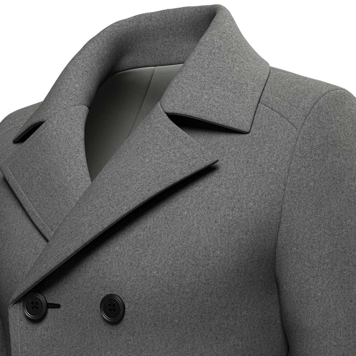 Grey Wool Peacoat - SARTORO
