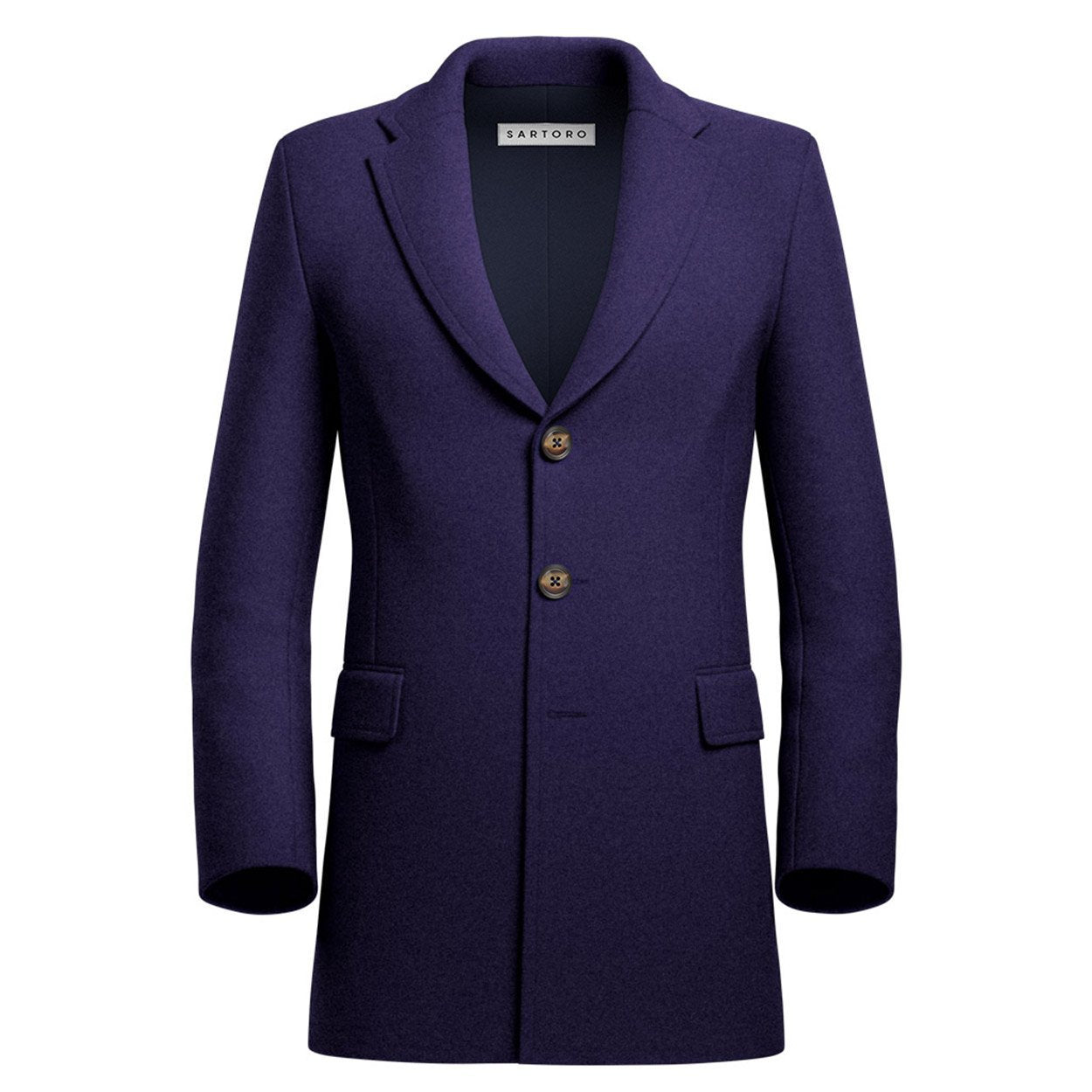Indigo Wool Coat - SARTORO