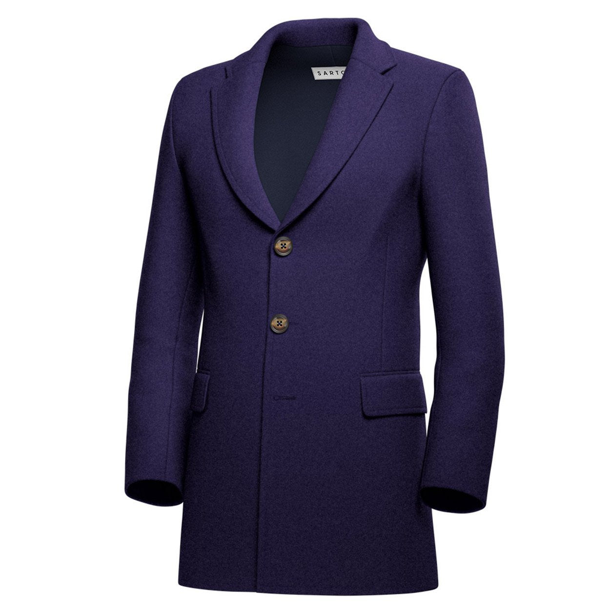 Indigo Wool Coat - SARTORO