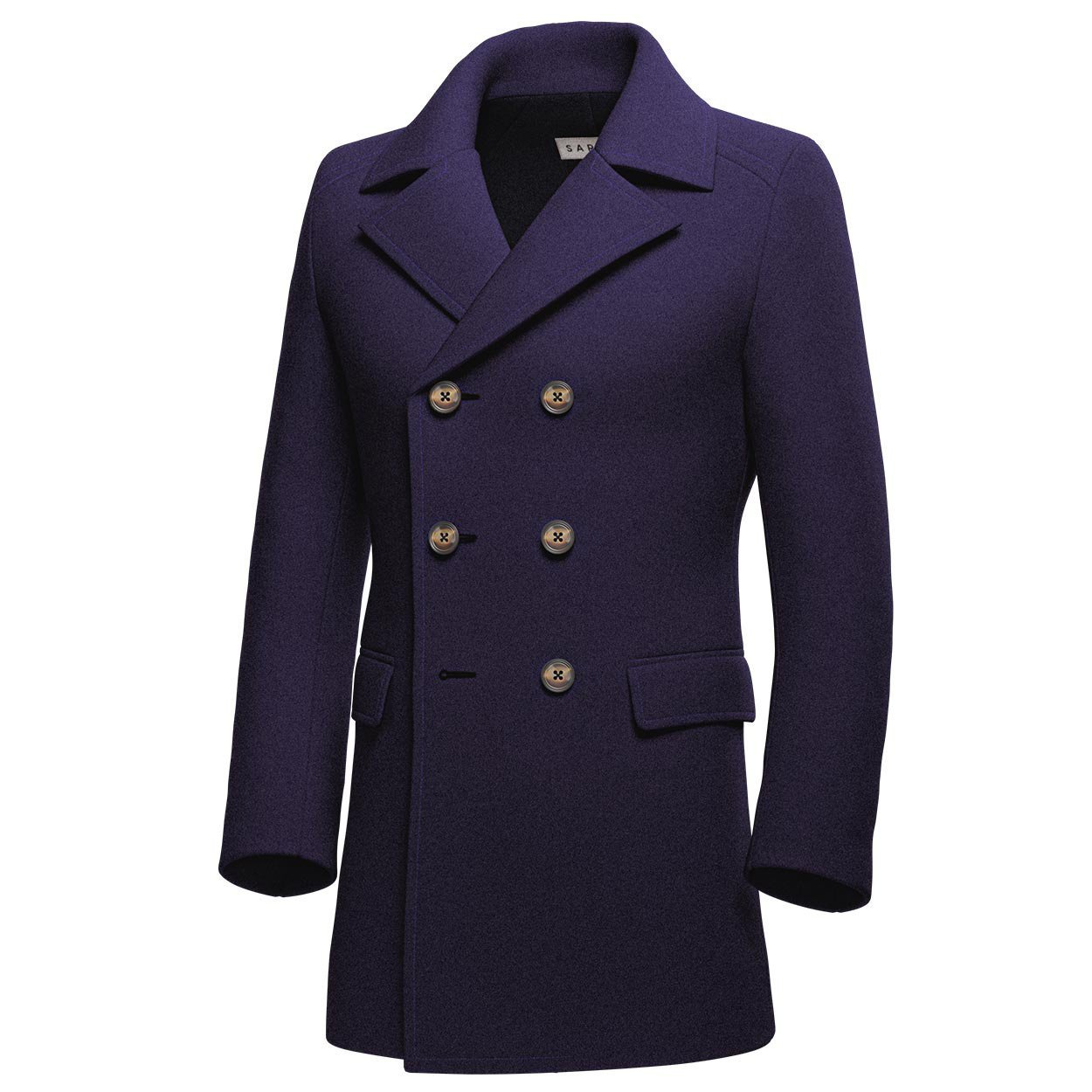 Indigo Wool Peacoat - SARTORO