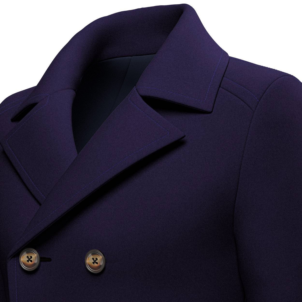 Indigo Wool Peacoat - SARTORO