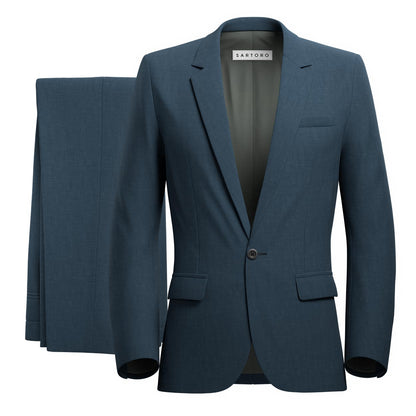 Lafayette Aegean Blue Sharkskin Suit - SARTORO
