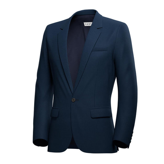 Lafayette Blue Microcheck Jacket - SARTORO