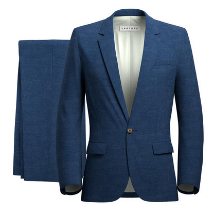 Lafayette Deep Blue Crosshatch Suit - SARTORO