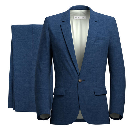 Lafayette Deep Blue Crosshatch Suit - SARTORO