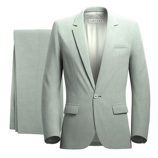 Lafayette Powder Grey Twill Suit - SARTORO