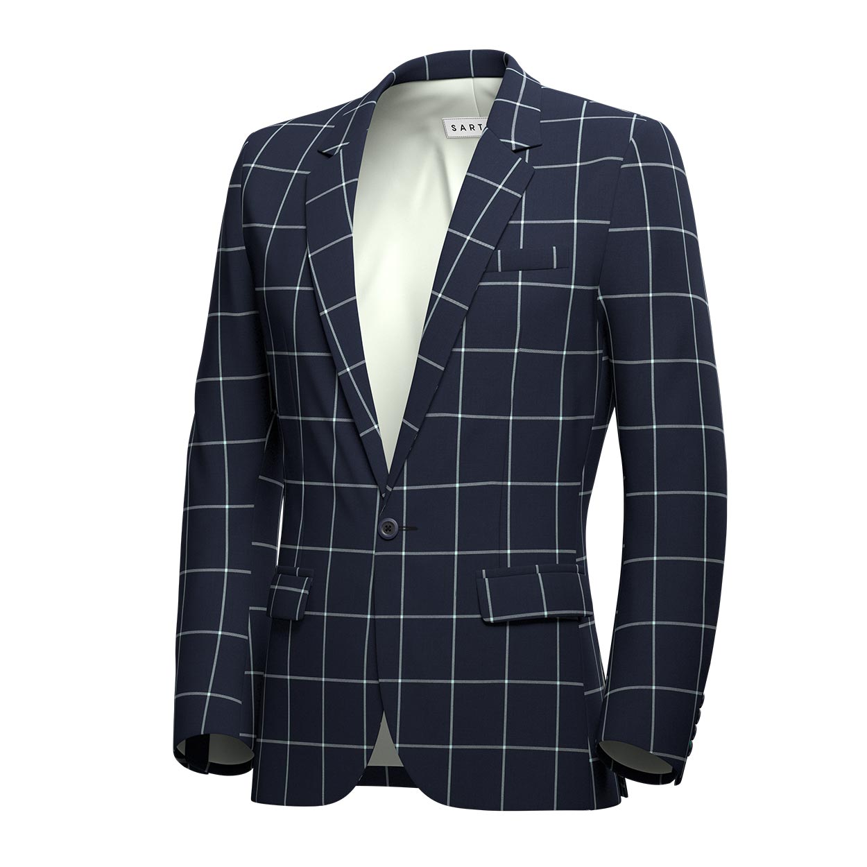 Lafayette Regal Navy Windowpane Jacket - SARTORO