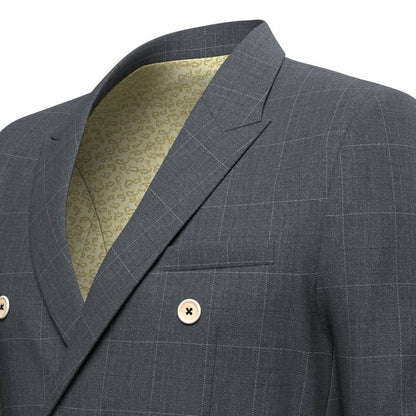 Penn Dark Grey Windowpane Wedding Jacket