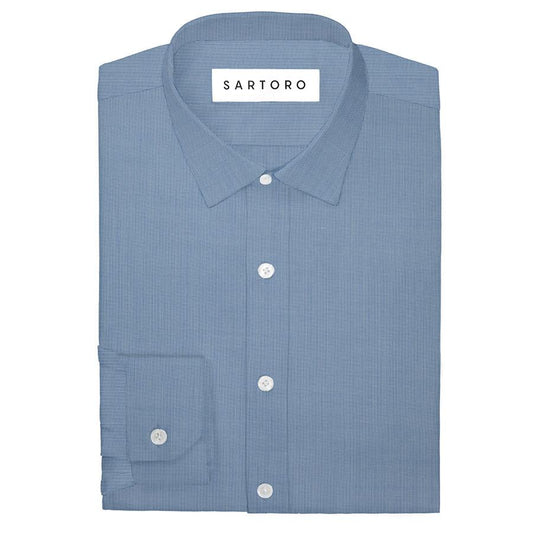 Light Blue End On End Shirt - SARTORO