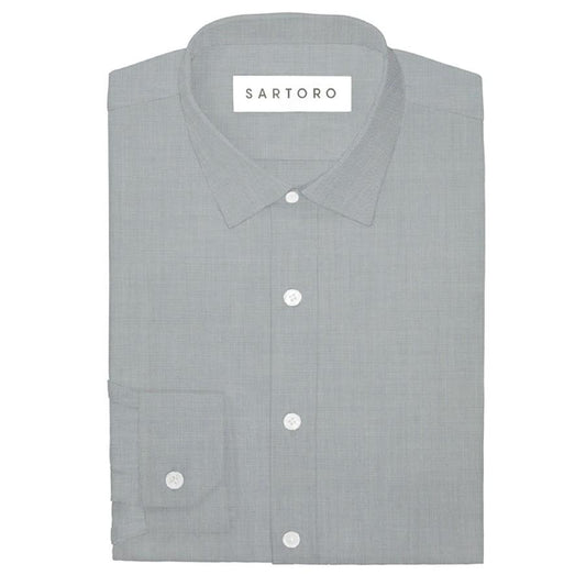 Light Grey End On End Shirt - SARTORO