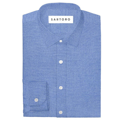 Maya Blue Linen Shirt - SARTORO