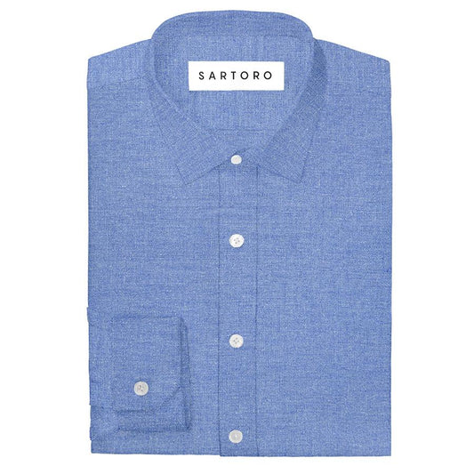 Maya Blue Linen Shirt - SARTORO