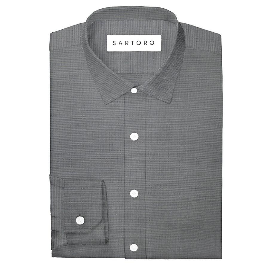 Medium Grey End On End Shirt - SARTORO