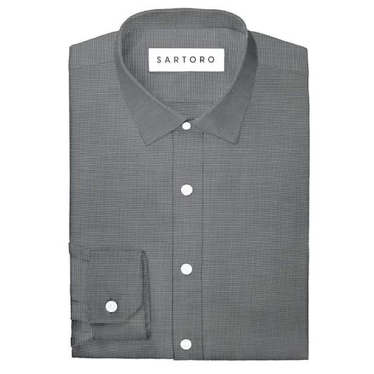 Medium Grey End On End Shirt - SARTORO