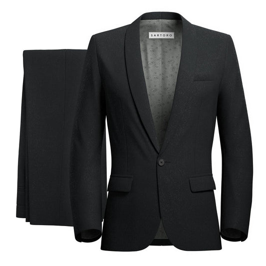 Monroe Shimmer Black Suit - SARTORO