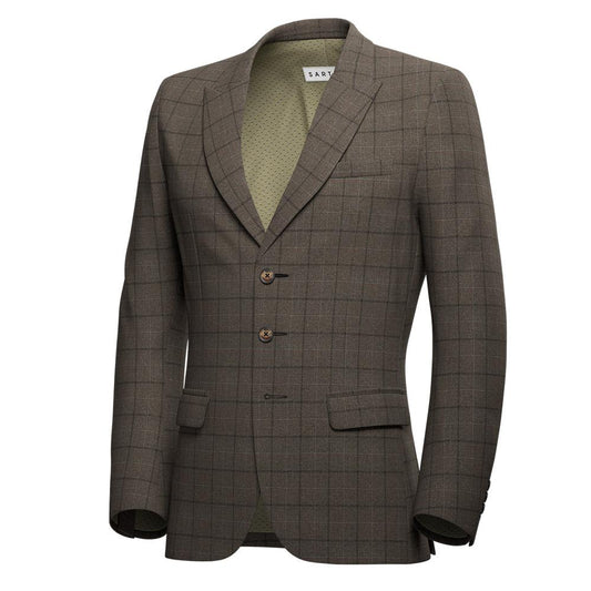 Montauk Cedar Brown Flannel Windowpane Jacket - SARTORO