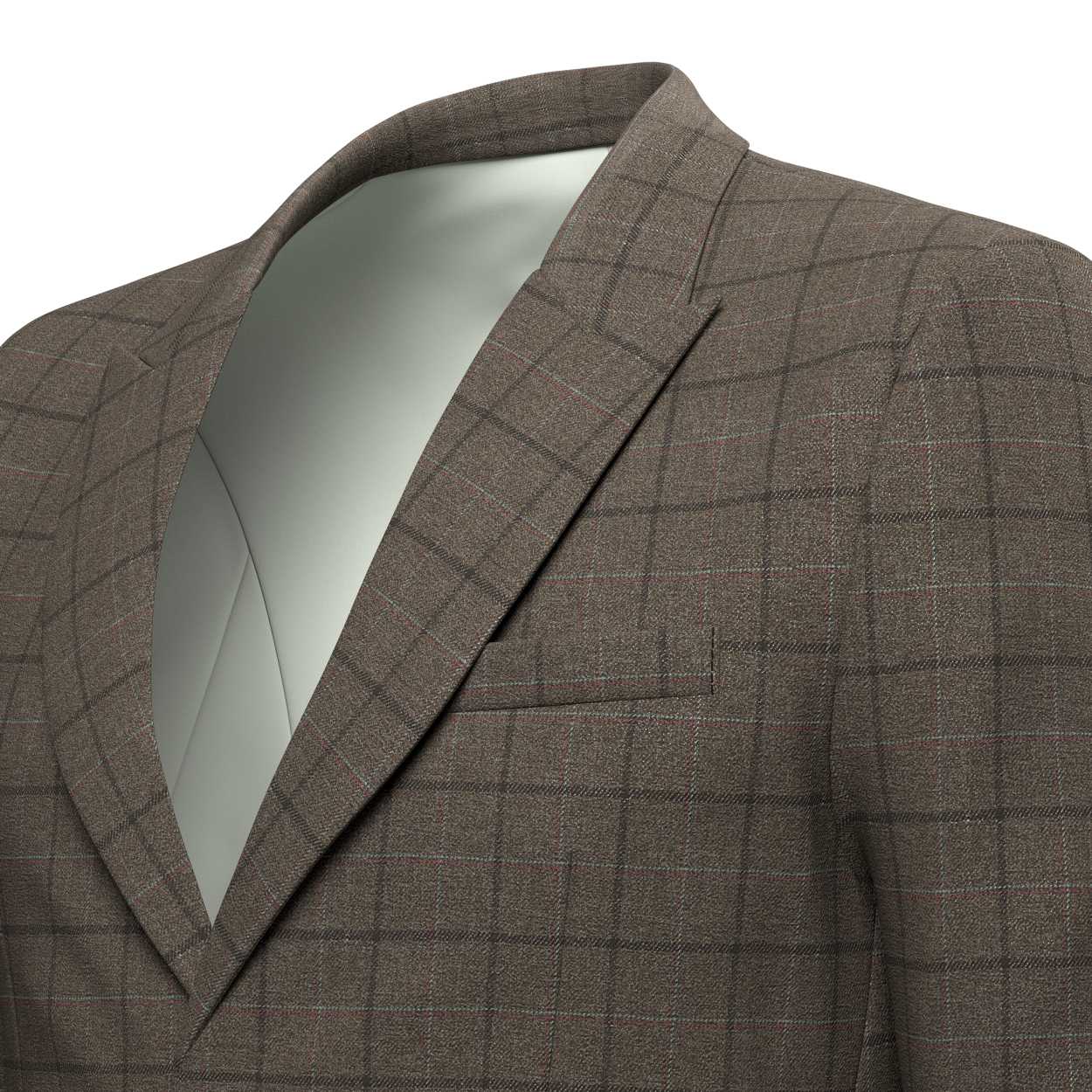 Montauk Cedar Brown Flannel Windowpane Jacket - SARTORO