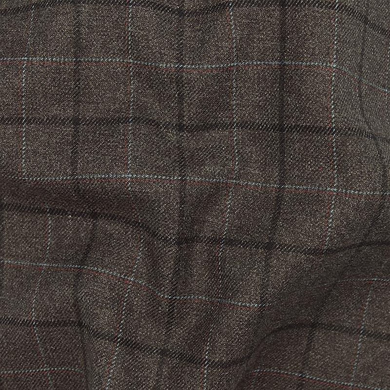 Montauk Cedar Brown Flannel Windowpane Jacket - SARTORO