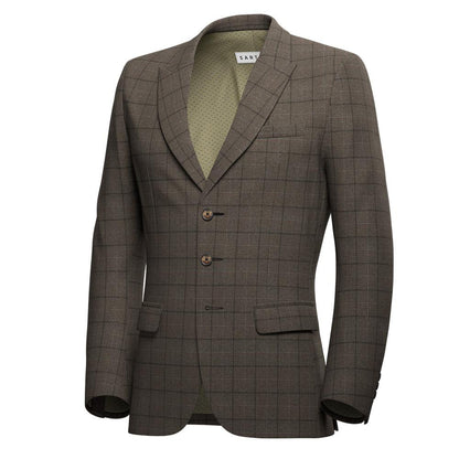 Montauk Cedar Brown Flannel Windowpane Suit - SARTORO