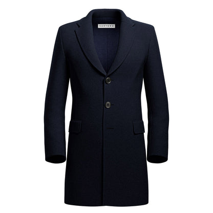 Navy Wool Coat - SARTORO