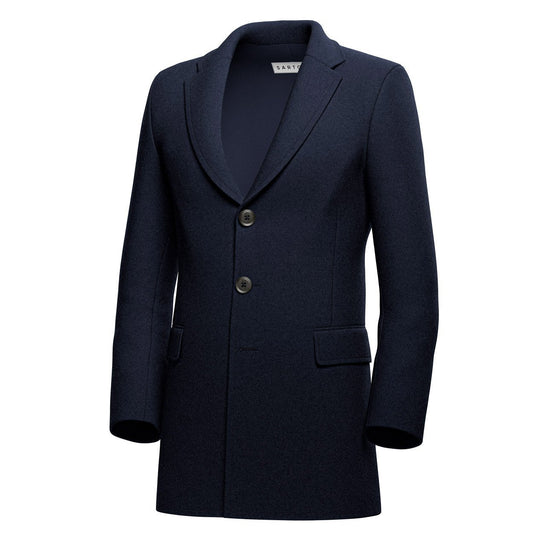 Navy Wool Coat - SARTORO