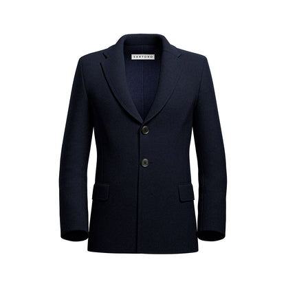Navy Wool Coat - SARTORO
