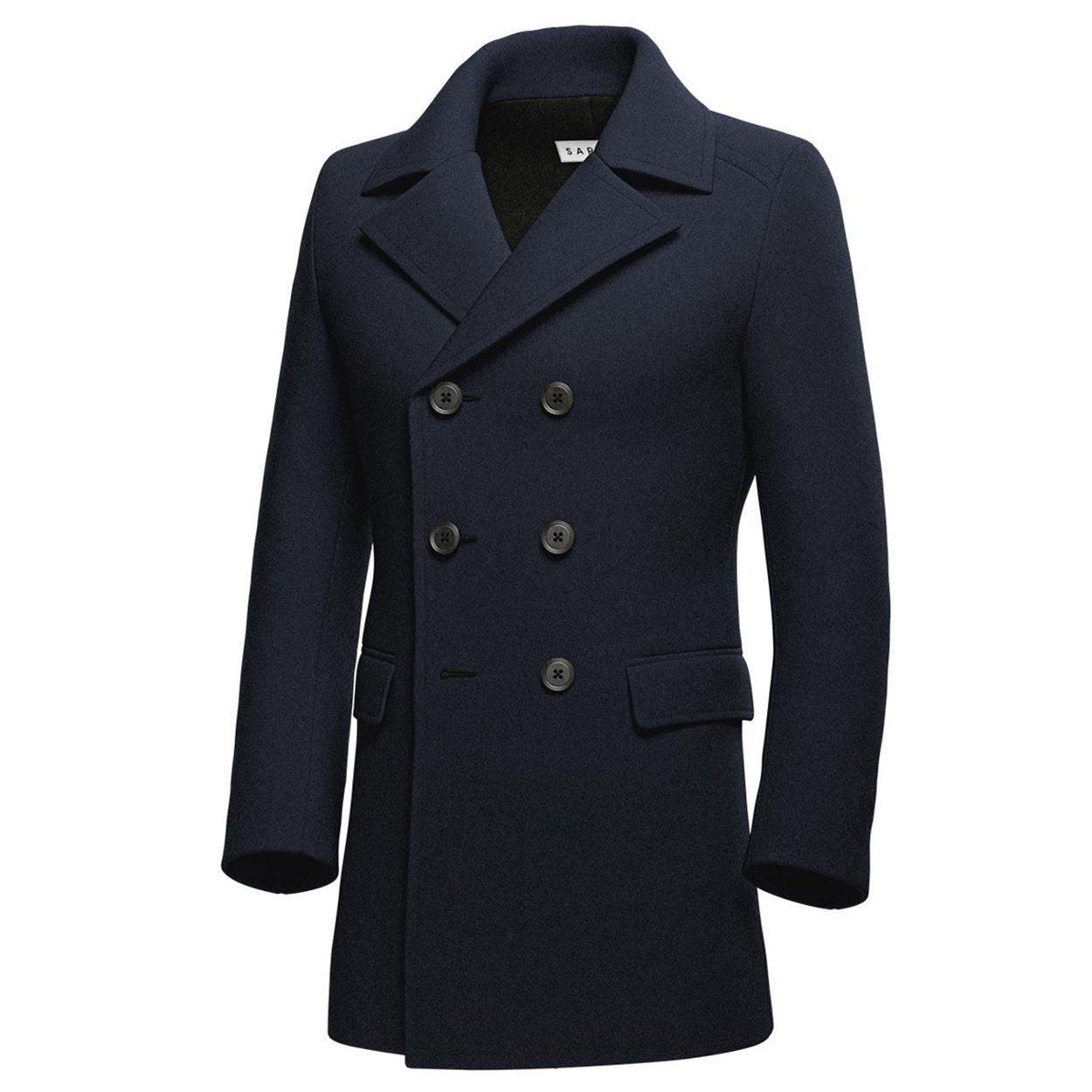 Navy Wool Peacoat - SARTORO
