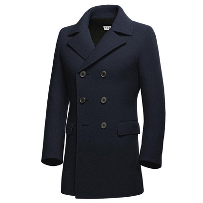 Navy Wool Peacoat - SARTORO