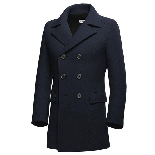 Navy Wool Peacoat - SARTORO