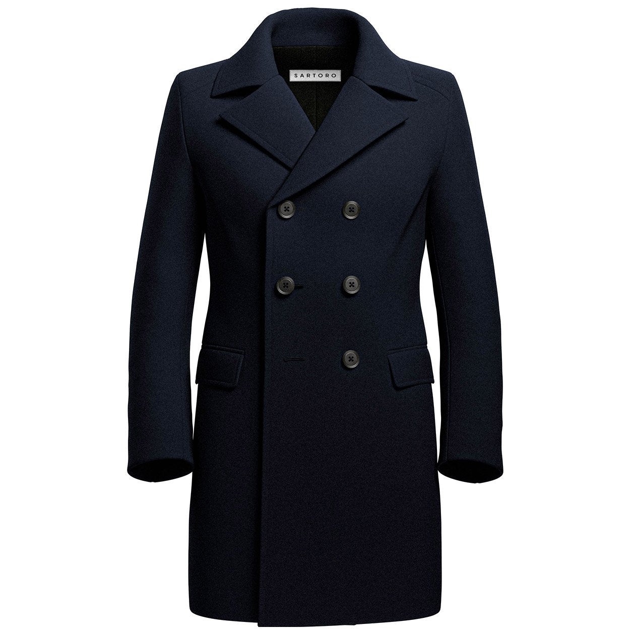 Navy Wool Peacoat - SARTORO