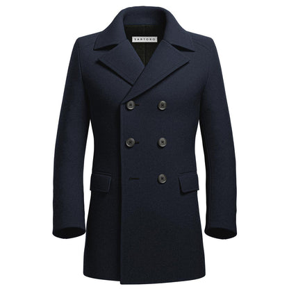 Navy Wool Peacoat - SARTORO