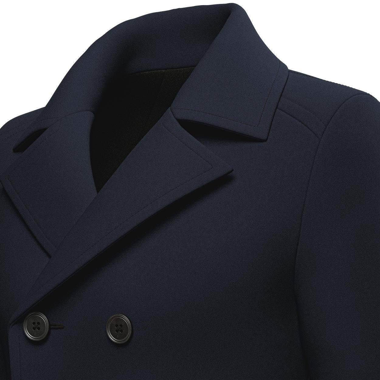 Navy Wool Peacoat - SARTORO