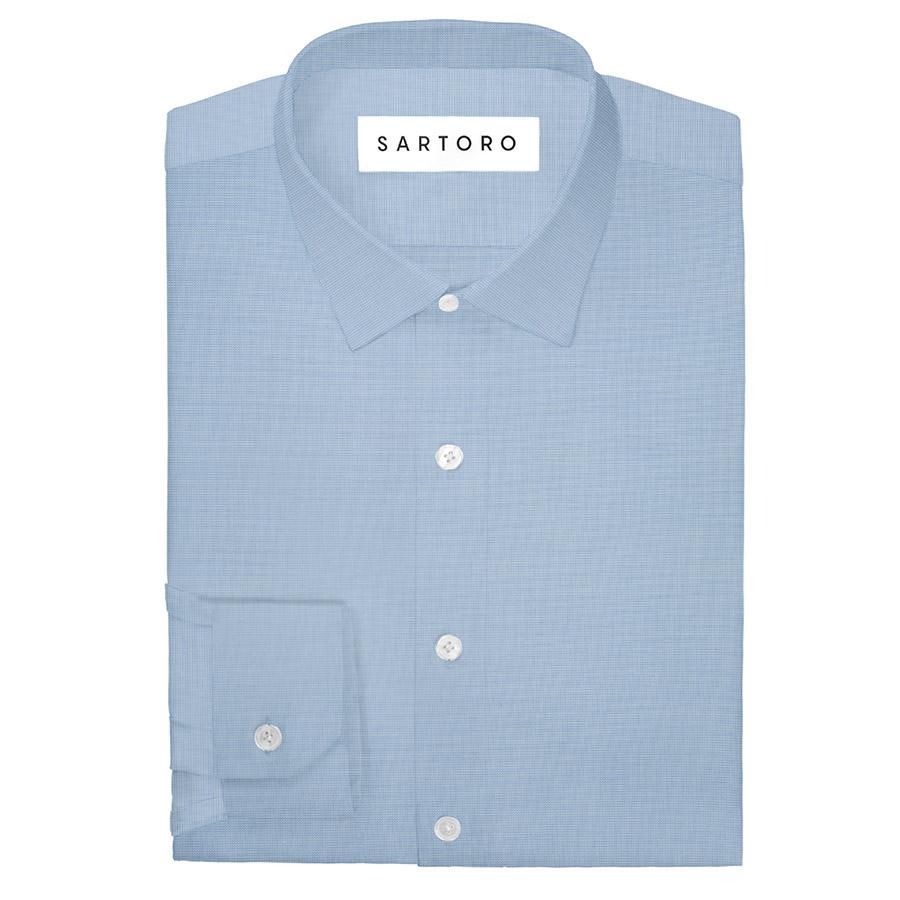Pale Blue Egyptian Cotton Broadcloth Shirt - SARTORO