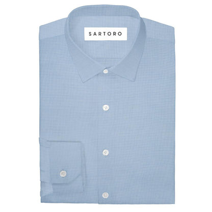 Pale Blue Egyptian Cotton Broadcloth Shirt - SARTORO