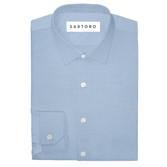 Pale Blue Egyptian Cotton Broadcloth Shirt - SARTORO