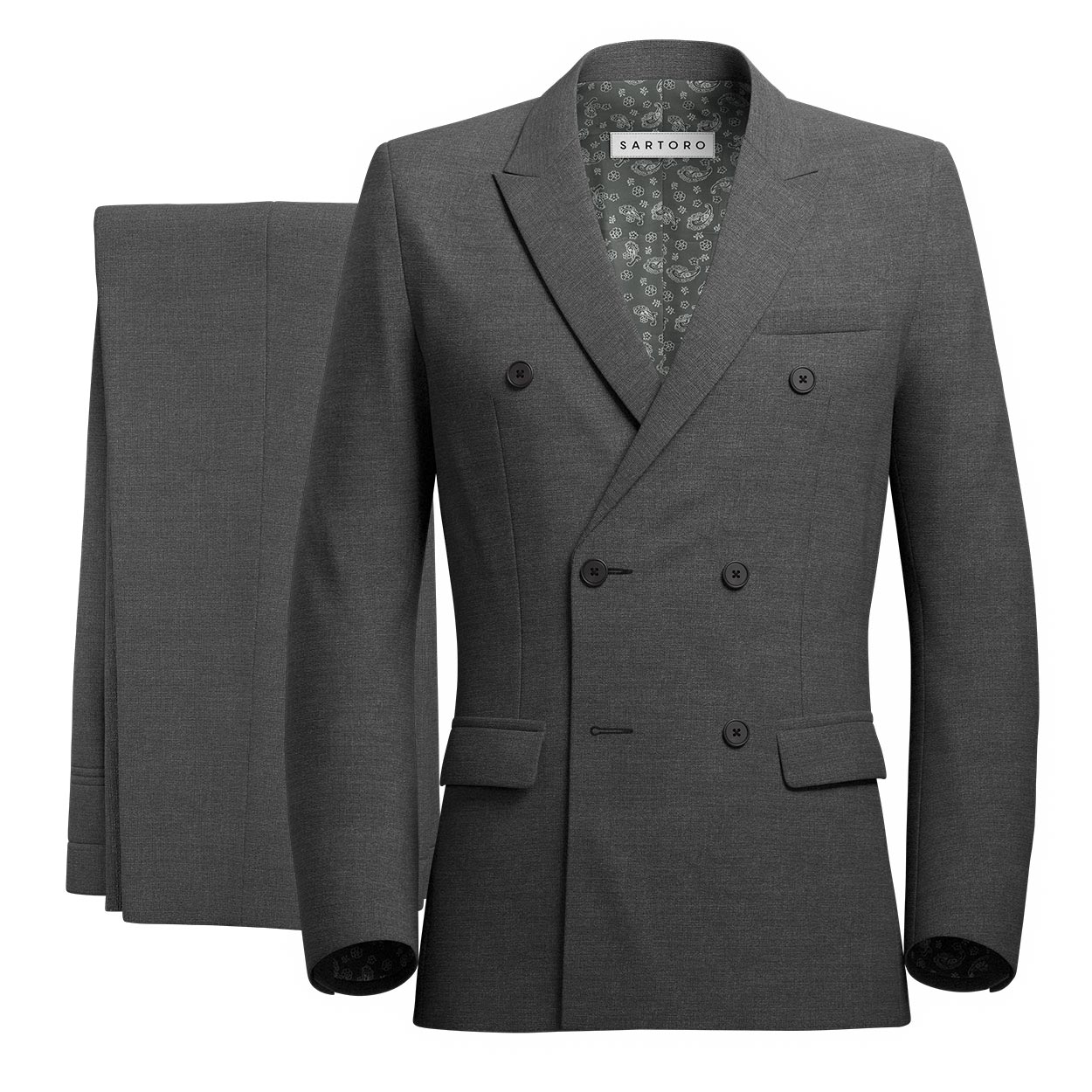 Penn Grey Charcoal Crosshatch Suit - SARTORO