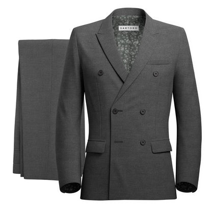 Penn Grey Charcoal Crosshatch Suit - SARTORO