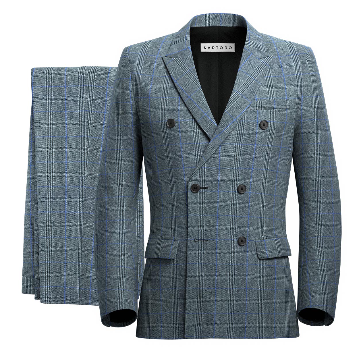 Penn Grey Prince of Wales Tweed Suit - SARTORO