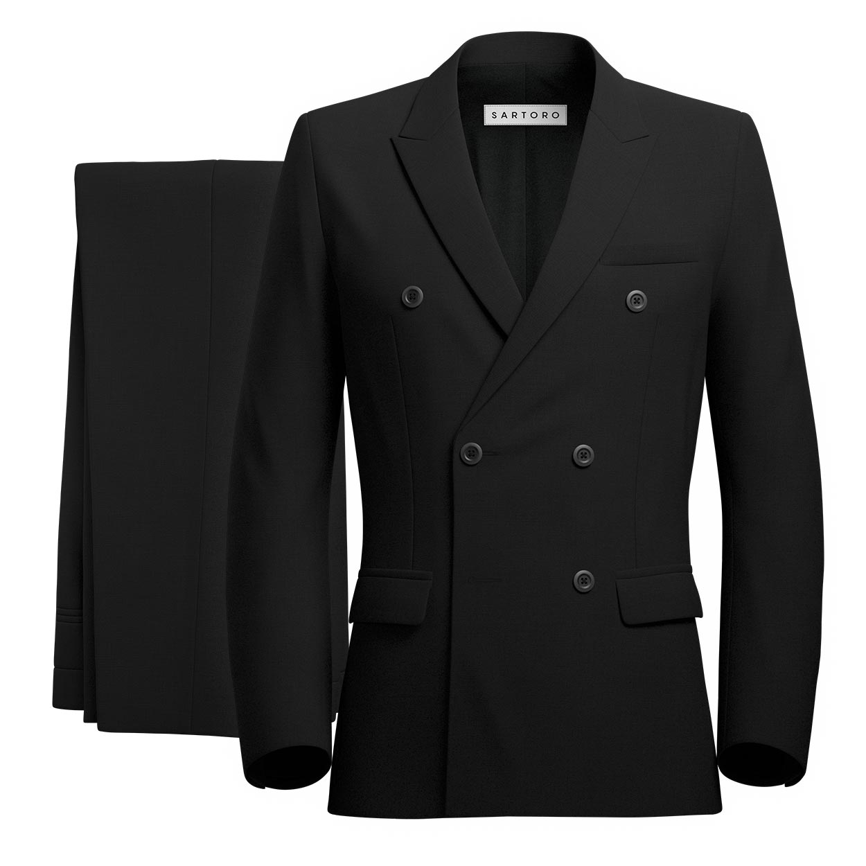 Penn Jet Black Twill Suit - SARTORO