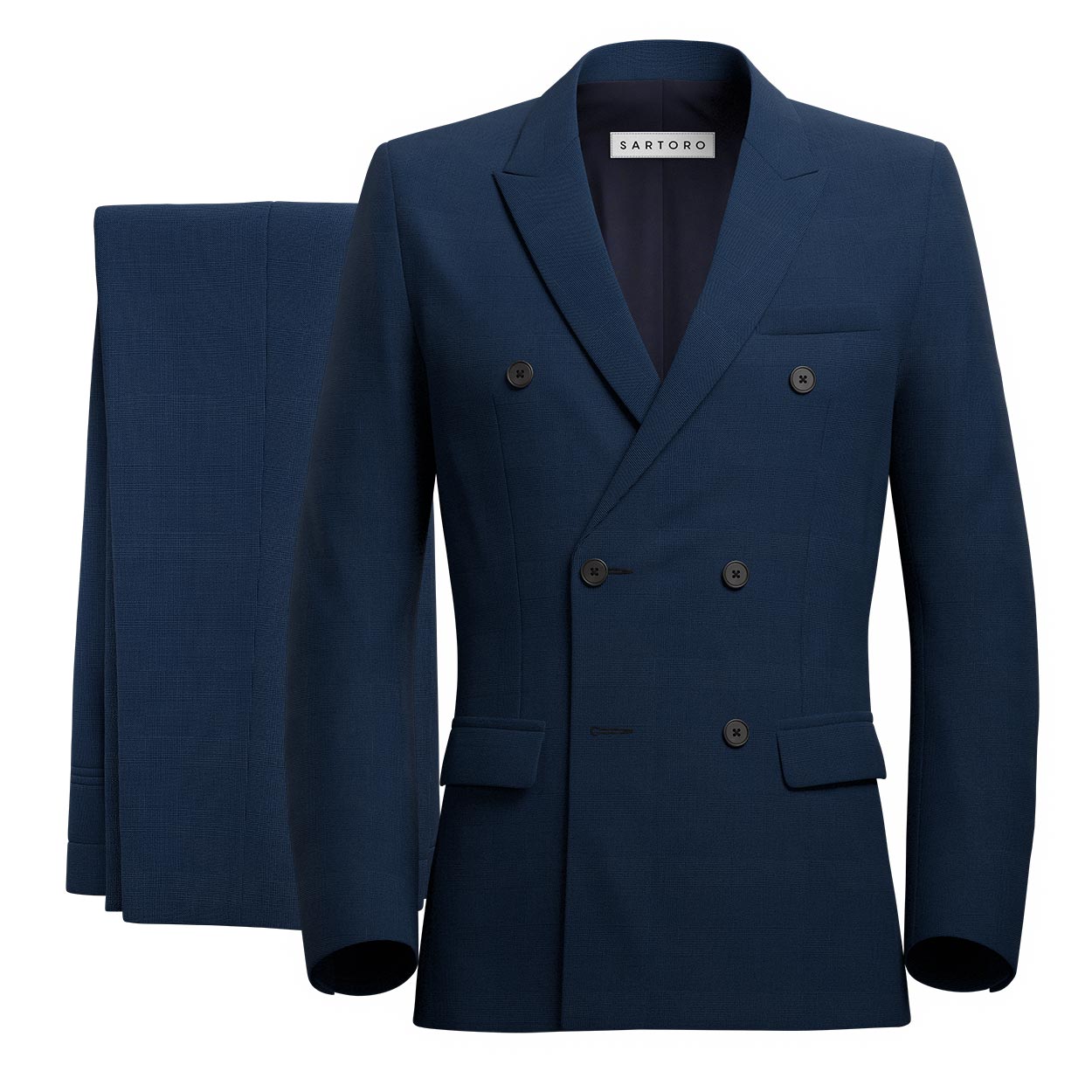 Penn Midnight Blue Prince of Wales Suit - SARTORO