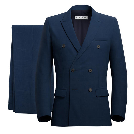 Penn Midnight Blue Prince of Wales Suit - SARTORO