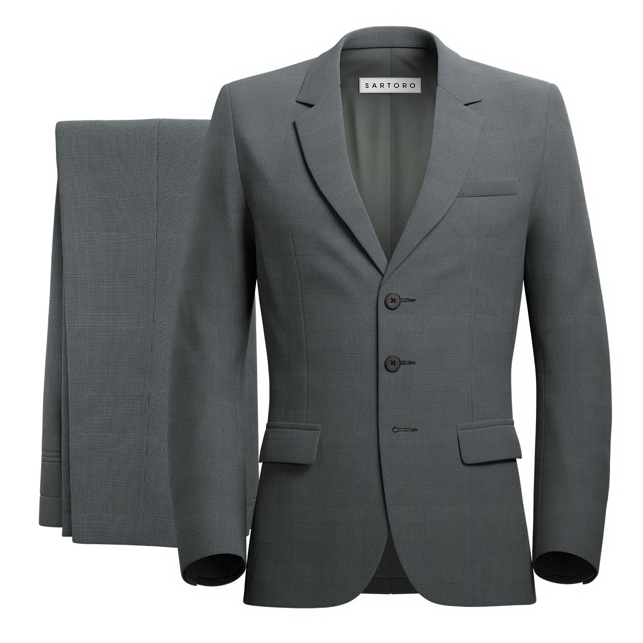 Prince Charcoal Prince of Wales Suit - SARTORO