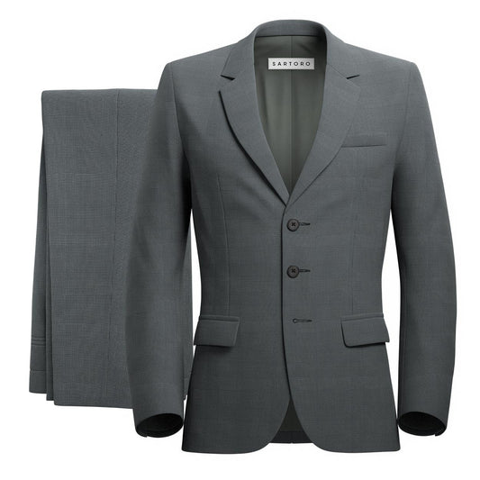 Prince Charcoal Prince of Wales Suit - SARTORO